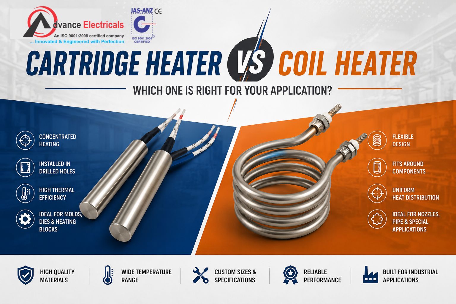 Cartridge Heater vs Coil Heater